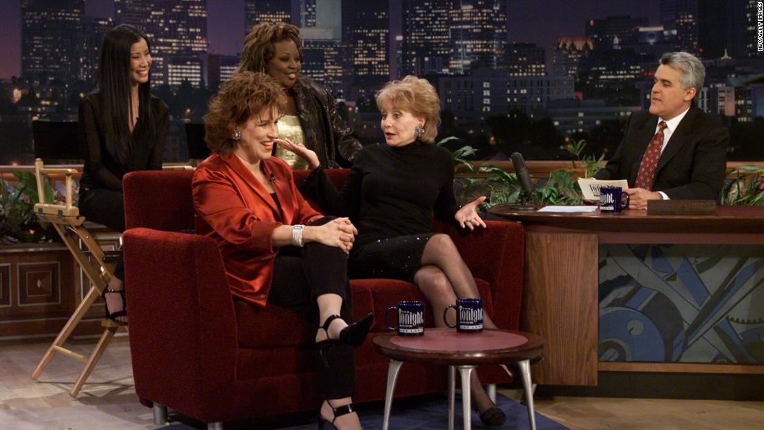 Walters and other hosts of &quot;The View&quot; appear on &quot;The Tonight Show&quot; with Jay Leno in 2000. With Walters, from left, are Lisa Ling, Joy Behar and Star Jones.