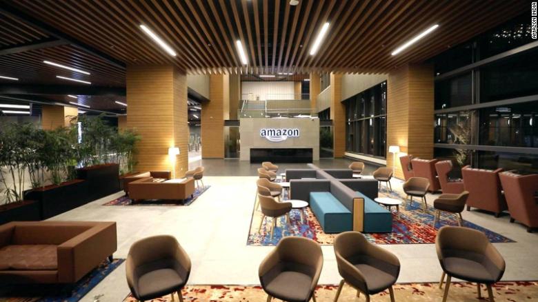 The new Amazon office buildings in Hyderabad can accommodate up to 15,000 employees.