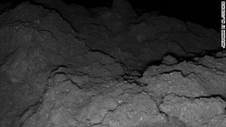 The lander took this image after making first contact on the asteroid.