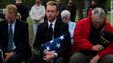 Kyle Haines organized a funeral with military honors for his husband in Alanson, Michigan, in September 2018.