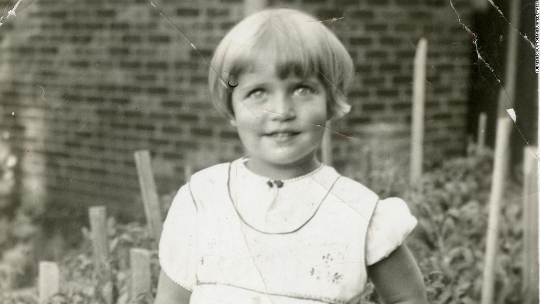 Ginsburg was born Joan Ruth Bader on March 15, 1933. Here she is at 2 years old.