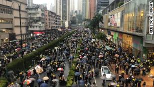 Thousands of protesters gathered in Hong Kong&#39;s Tsuen Wan district on August 25, 2019.