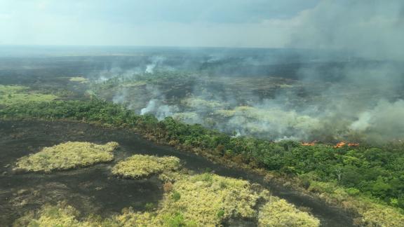 Amazon Forest Fires Massive Damage Visible From Airplane