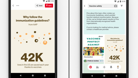 Pinterest searches about vaccines will surface content from public health organizations