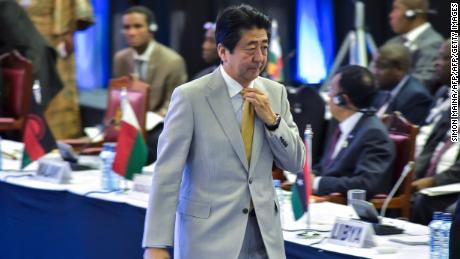 Japanese Prime Minister Shinzo Abe attends the TICAD (Tokyo International Conference on African Development) conference in August 28, 2016 in Nairobi, Kenya.
