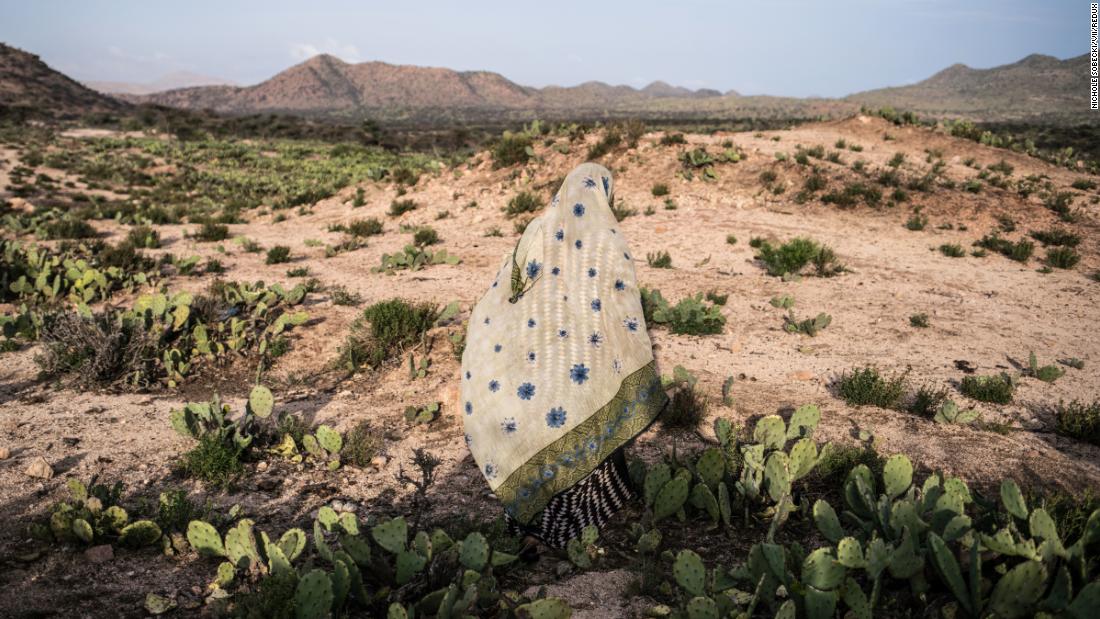 A woman walks through a cactus field in a drought-stricken area of western Somaliland, a breakaway state from Somalia. &quot;In 2016 I came across a group of women washing their clothes in a roadside puddle — the only water they could find,&quot; photographer &lt;a href=&quot;https://www.nicholesobecki.com/&quot; target=&quot;_blank&quot;&gt;Nichole Sobecki&lt;/a&gt; said. &quot;We spoke for a while of the challenges they faced, of the animals they&#39;d lost in the drought, and the wells that had dried up. Somalia has long been a place of extremes, but climate and environmental changes are compounding those problems and leading to the end of a way of life.&quot;