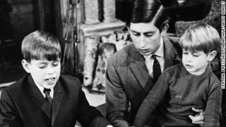 Prince Andrew (left), pictured with his brothers Charles and Edward at Sandringham in April 1969.