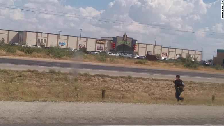 Police officer off Highway 191 between Odessa and Midland, Texas. 