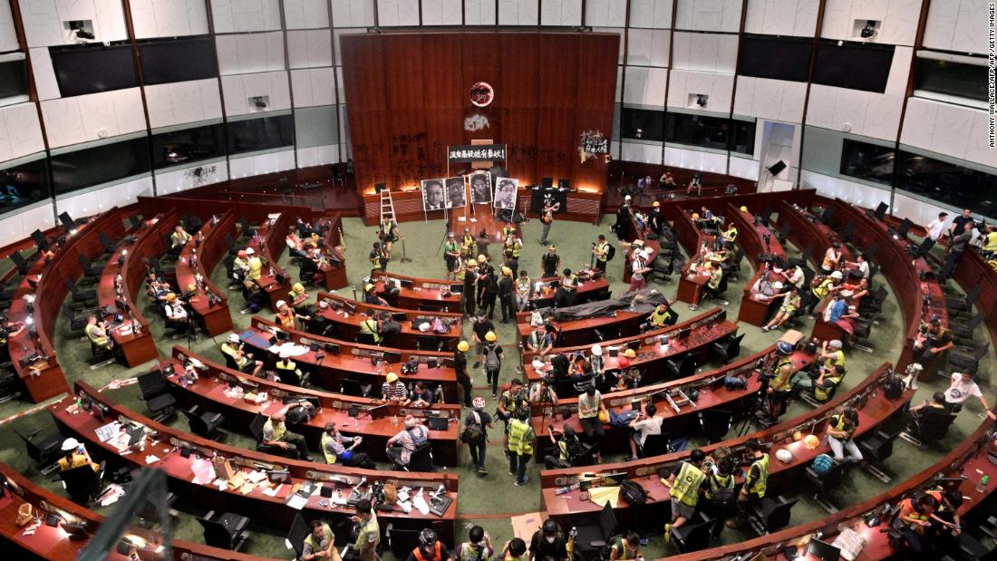 Chaotic scenes inside LegCo.