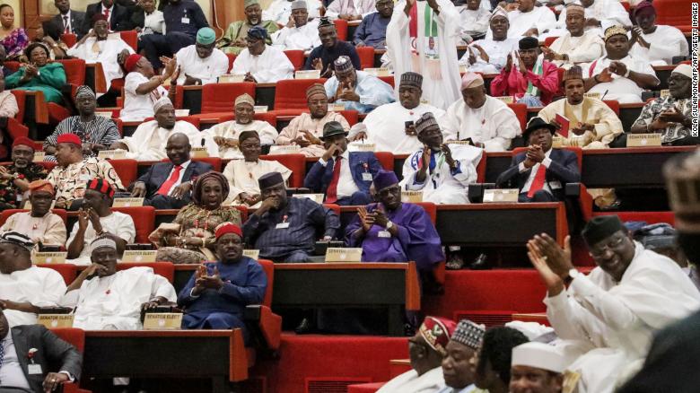 Members of the Nigerian Senate during the inauguration of the Nigeria&#39;s 9th National Assembly in Abuja on June 11, 2019. 