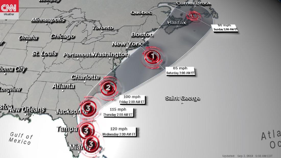 Live updates Hurricane Dorian heads for the US CNN