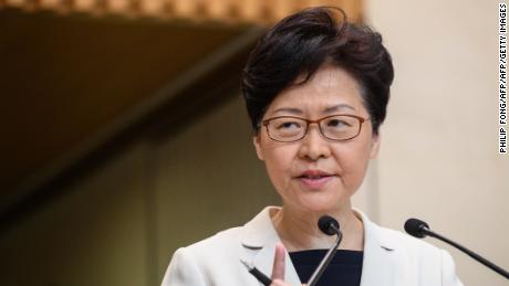 Hong Kong Chief Executive Carrie Lam speaks at a press conference in Hong Kong on August 27, 2019.