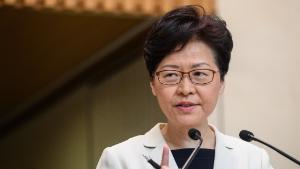 Hong Kong Chief Executive Carrie Lam speaks at a press conference in Hong Kong on August 27, 2019.