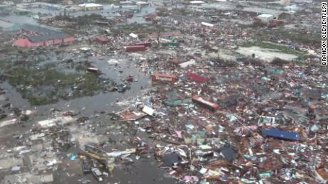 An aerial view of the devastation caused by Dorian on Great Abaco Island in the Bahamas.