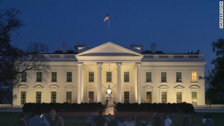 WASHINGTON, DC, USA -April, 4, 2017: dusk shot of the north side of the white house in Washington, D.C.