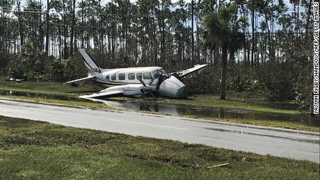 Debris left by Hurricane Dorian litters Grand Bahama International Airport on Wednesday in Freeport.