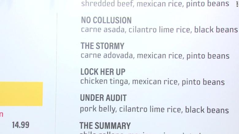 Some of the menu items at Urban Taqueria.