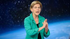 Democratic presidential candidate Elizabeth Warren participates in a climate crisis town hall hosted by CNN in New York on September 4, 2019.