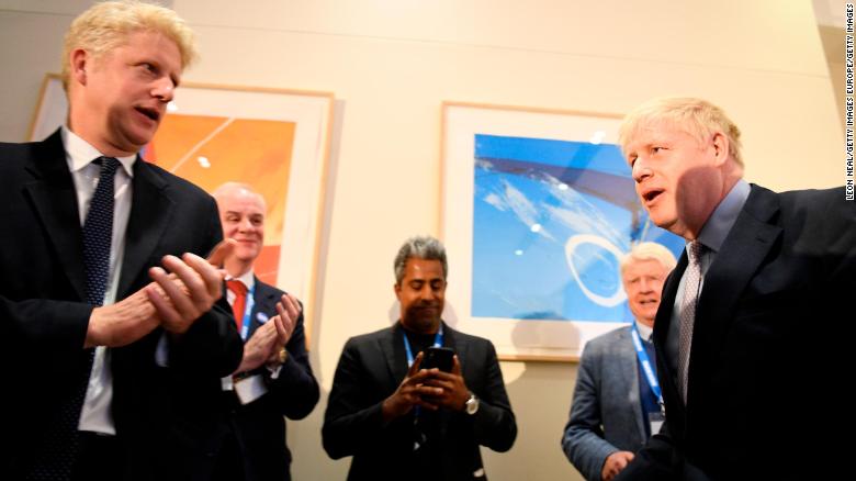 Boris Johnson with his brother Jo, left, at the launch of his leadership campaign.