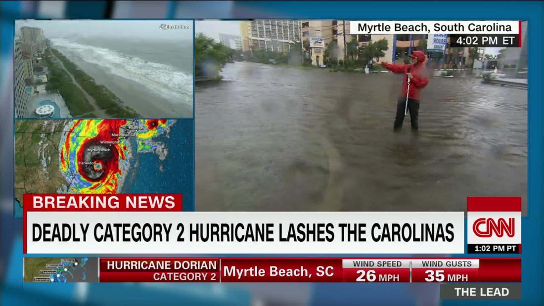 Flooding begins in Myrtle Beach, SC, as Hurricane Dorian moves closer