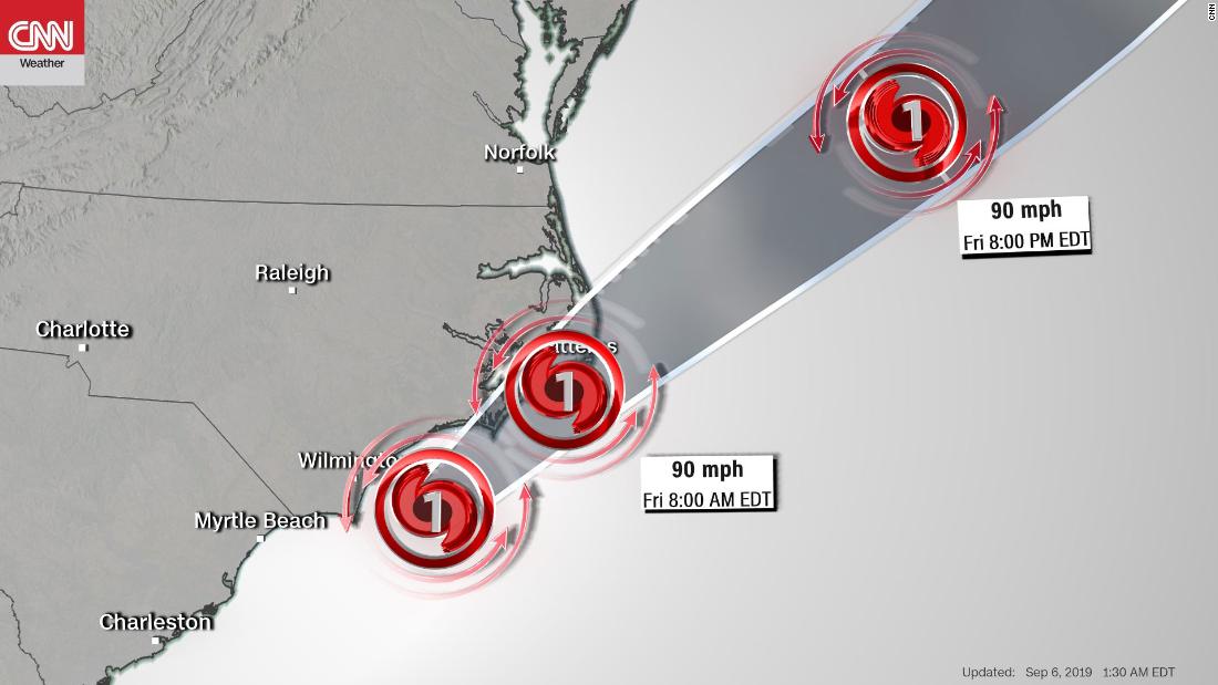 Dorian makes landfall in North Carolina, unloading rain and strong