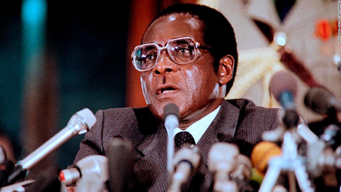 Mugabe delivers a speech in Harare in August 1986.