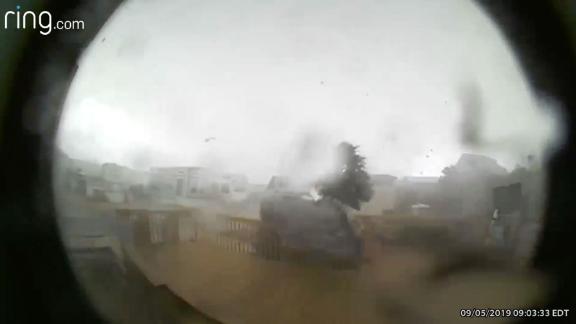 A man watched on doorbell camera as a tornado from