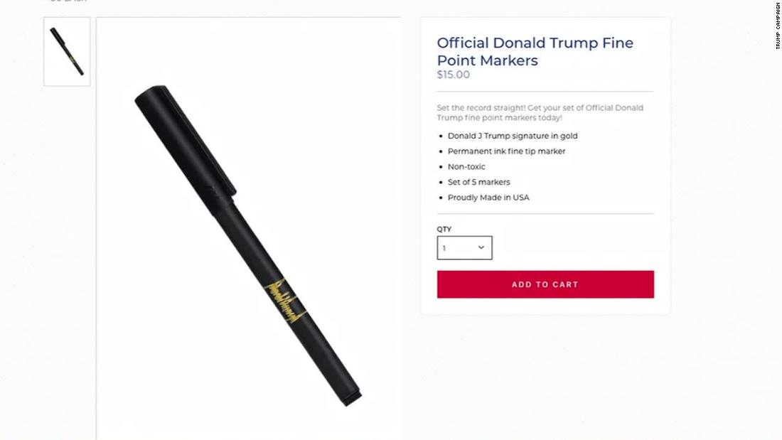 Donald Trump campaign is selling markers on their website amid backlash