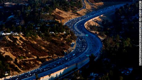 The 405 freeway through the Sepulveda pass