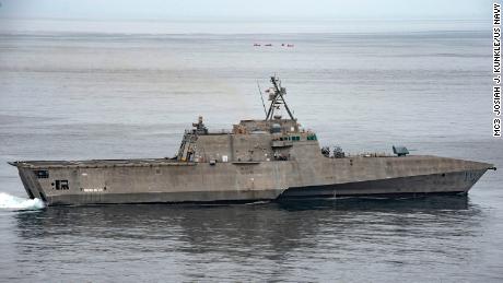 The USS Gabrielle Giffords transits the Pacific Ocean in July 2019.