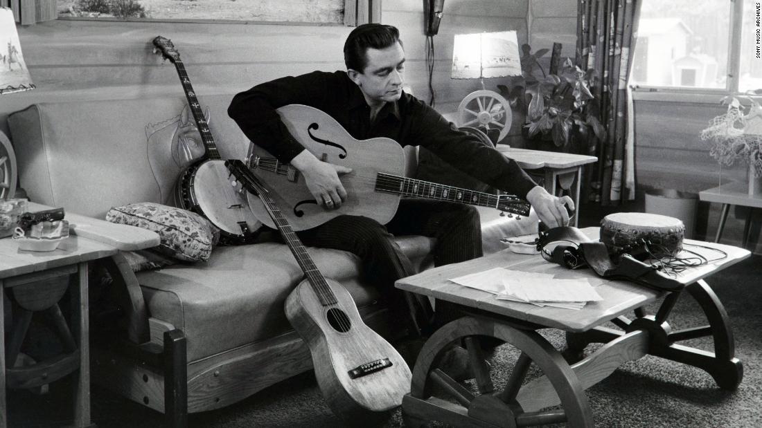 Johnny Cash, shown here at his home in 1960, is featured in the PBS series, 'Country Music' (Credit: Sony Music Archives)