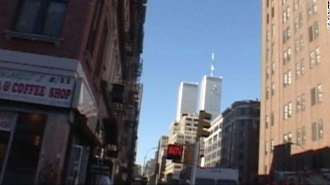 In this image taken from video, American Airlines Flight 11 is seen seconds before crashing into the north tower of the World Trade Center at 8:46 a.m. ET. It was the first plane that hit the World Trade Center. Flight 11 took off from Boston and was scheduled to fly to Los Angeles.