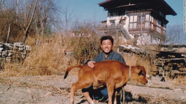 Bhutan&#39;s Prime Minister as a boy on his family farm.