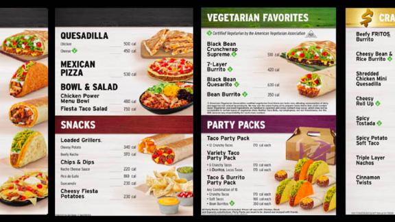 Vegetarian taco bell menu