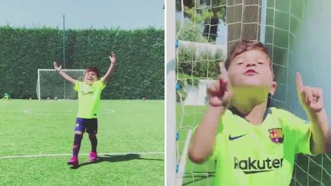 Mateo Messi festeja su cumpleaños con un gran gol que fue viral - CNN Video