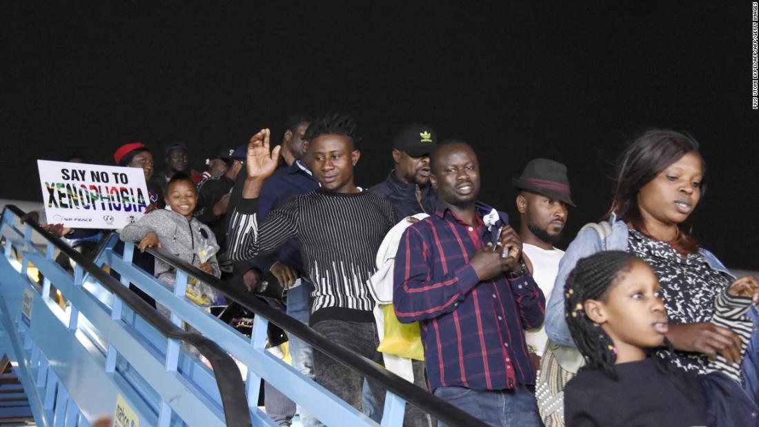 The first group of Nigerians repatriated from South Africa following xenophobic violence arrived in Lagos on Wednesday.