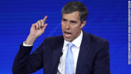 HOUSTON, TEXAS - SEPTEMBER 12: Democratic presidential candidate former Texas congressman Beto O'Rourke speaks during the Democratic Presidential Debate at Texas Southern University's Health and PE Center on September 12, 2019 in Houston, Texas. Ten Democratic presidential hopefuls were chosen from the larger field of candidates to participate in the debate hosted by ABC News in partnership with Univision. (Photo by Win McNamee/Getty Images)