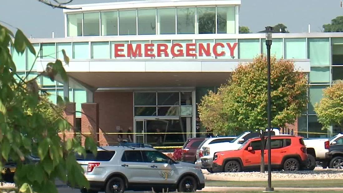 The scene outside Diley Ridge Medical Center after a pickup truck crashed into the emergency room. 