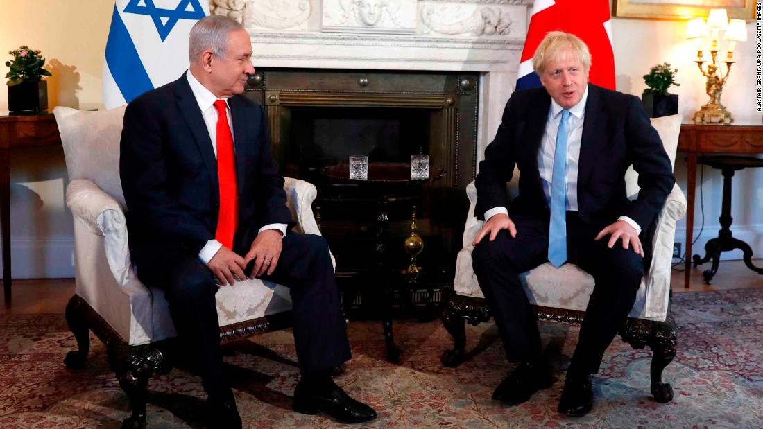 Netanyahu meets British Prime Minister Boris Johnson in London in September 2019.