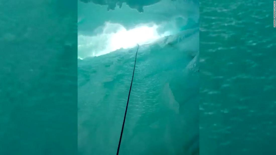 Quick thinking saves climber who plunged down crevasse