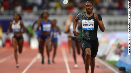 Caster Semenya wins the women&#39;s 800m during the IAAF Diamond League event at the Khalifa International Stadium on May 3 in Doha.