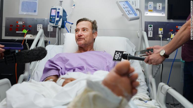 Australian bushwalker, Neil Parker, speaking to the media from a hospital bed after being stranded on Mount Nebo for two days.