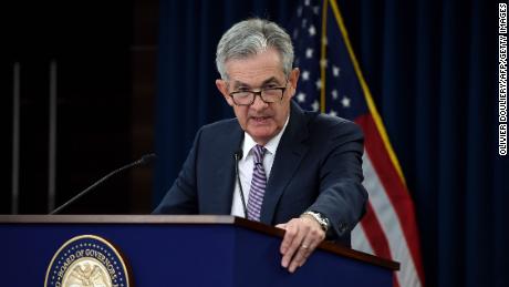 Federal Reserve Board Chairman Jerome Powell speaks at a news conference after a Federal Open Market Committee meeting on September 18, 2019 in Washington, DC. - The US Federal Reserve cut its benchmark interest rate for the second time this year on Wednesday but the policy committee is divided, with three of the 10 voting members dissenting.The central bank also moved to ease concerns about a cash crunch on financial markets by adjusting its key policy tool to help pump more funds through the financial plumbing. (Photo by Olivier Douliery / AFP)        (Photo credit should read OLIVIER DOULIERY/AFP/Getty Images)