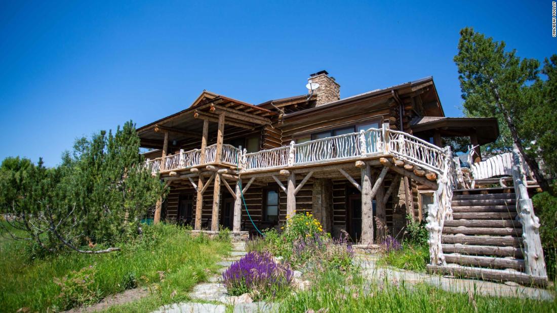 The back deck of Turner&#39;s house at his Flying D Ranch. Now aged 80, this 113,000-acre ranch is where family say he feels most at home, among the bison, elk, antelopes, wolves, bears, and eagles.