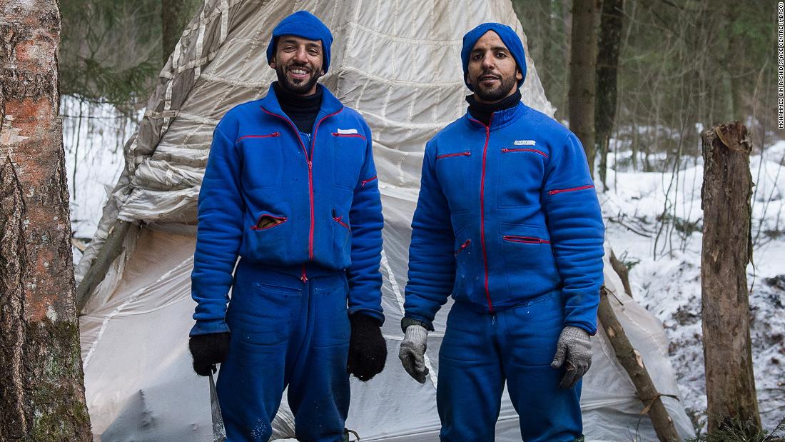 The two Emirati astronauts trained in how to stay alive in the brutal Russian winter in case they land in an unexpected location.