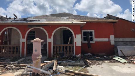 Utility poles and uprooted trees turned into flying projectiles in East Grand Bahama.