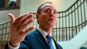 House Intelligence Committee Chairman Adam Schiff speaks to reporters after the panel met behind closed doors with national intelligence inspector general Michael Atkinson about a whistleblower complaint, at the Capitol in Washington. 