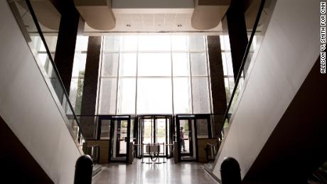 The main entrance of the Frank Crowley Courthouse in Dallas, Texas, where Amber Guyger&#39;s trial will take place.