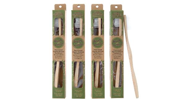 Bamboo toothbrush brushes, pack of 4