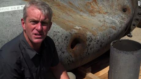 CNN&#39;s Nic Robertson surveys shrapnel damage at site of Saudi oil strike.